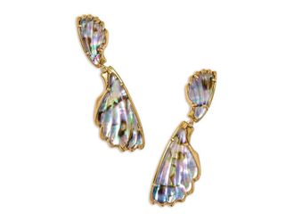 Kendra Scott Alexa Statement Drop Womens Earring Womens Earring Vintage Gold Abalone Shell, Brass