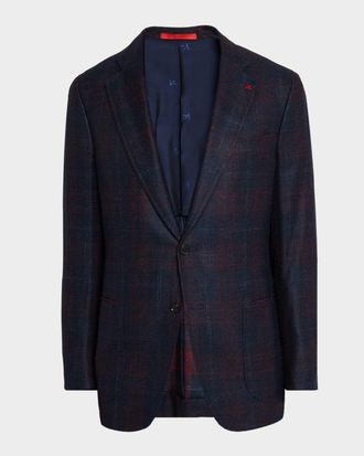 Isaia Men & apos;s Wool, Silk, and Cashmere Plaid Sport Coat
