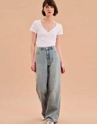 Omnes Womens Lucy Wide Leg Jean - Grey - Size: 12