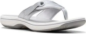 Clarks Breeze Reyna Flip Flop in Silver at Nordstrom Rack, Size 11