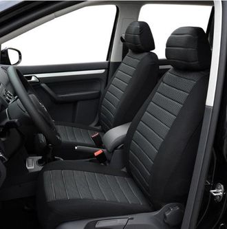 OEM Stoelhoes Auto - Universele Autostoelhoezen - Bestuurder/bijrijder Stoelhoes (geen Achterbank) - Stijlvol - Zwart/grijs