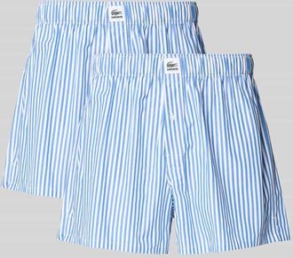 Lacoste Regular Fit Boxershorts aus reiner Baumwolle im 2er-Pack in Bleu, Gr&ouml;&szlig;e XL