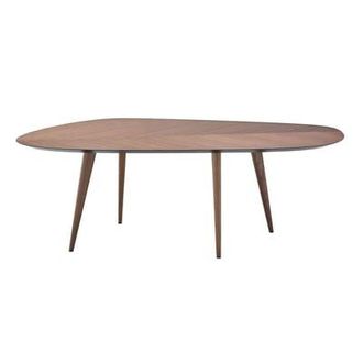 ZANOTTA Design Oval table Tweed - Natural wood - Walnut veneer wood - Designer Studio Garcia Cumini