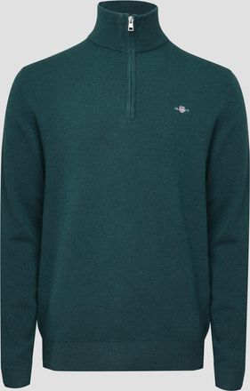GANT Mens Lambswool Blend Half Zip Sweater in Green - Size X-Large