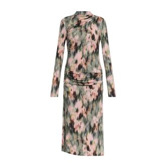 Off-white Kleedjes, Dames, Veelkleurig, L, Leer, Jurk met lange mouwen