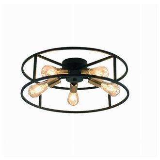 Trade Shop Trade Shop Traesio - Trade Shop - Plafoniera Lampadario Da Soffitto Circolare Stile Industriale Lampada 5xe27 C71-5