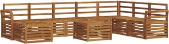 vidaXL Conjunto De Sof&aacute;s De Exterior 9 Uds. Natural Vidaxl