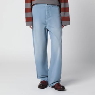 Miu Miu Pantalone tinto capo in twill di cotone Astrale