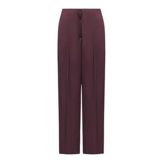 Pinko Wide Trousers, female, Red, Size: 2XS Limoncello Wide Trousers