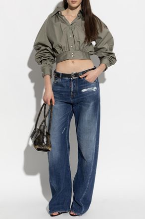 Dsquared2 Short Shirt With Pocket, Womens, Green