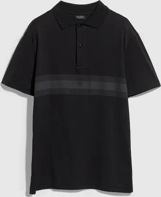 Gucci Cotton Jersey Polo Shirt With Print, Size XXXL, Black