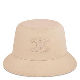 Celine Triomphe Bucket Hat In Cotton Gabardine, Size Medium
