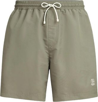 Brunello Cucinelli Drawstring Logo Swim Shorts