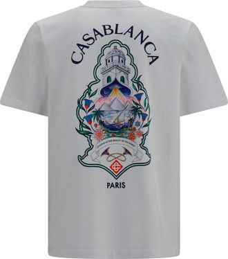 Casablanca Screen-Printed Arch Motif T-Shirt - White