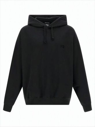 Yohji Yamamoto Relaxed Fit Black Hoodie With Drawstring