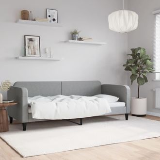 vidaXL Sof&aacute; Cama Sin Colch&oacute;n Tela Gris Claro 80x200 Cm Vidaxl