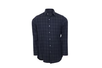 Tom Ford Pre-owned Mens Tom Long Sleeve Check Shirt in Navy Blue Cotton - Size EU 38