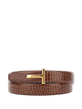 Tom Ford Riem met krokodillen-reli&euml;f - Bruin