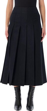 STUDIO NICHOLSON Asymmetric Pleated Midi Skirt