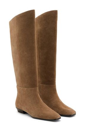 Mango Suede Knee High Boot in Sand at Nordstrom, Size 8.5Us