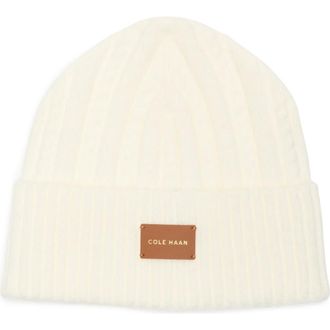 Cole Haan Cable Stitch Beanie in Pristine at Nordstrom Rack