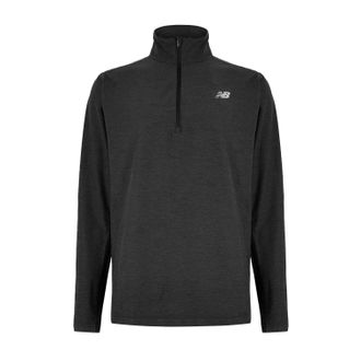 New Balance Heren Space Dye Quarter Zip Top (Zwart)