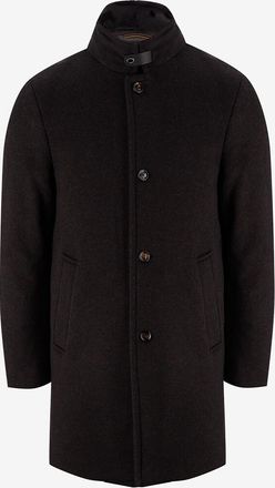 Moorer Halblanger Mantel aus Flanell mit Fellkragen