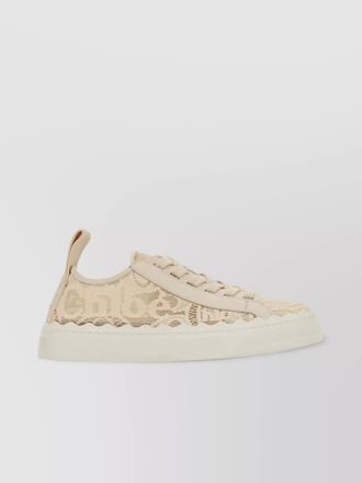 Chlo&eacute; lace lauren low-top sneakers with pull tab