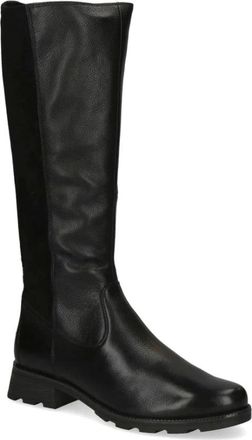 Caprice Stijlvolle zwarte casual laarzen - Dames - Hoge Laarzen - Zwart - 37 EU - Leer - Schoenen