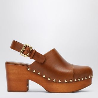 Chlo&eacute; Brown Jeannette clogs with studs