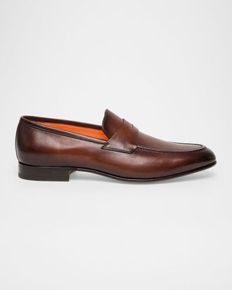 Santoni Men & apos;s Darius Leather Penny Loafers
