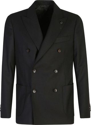 Lardini Double -breasted blazer with application