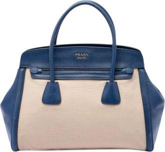 Prada Pre-owned Vintage Satchel - Dames - Vintage Shopper - Blauw - ONE Size - Leer - Vintage