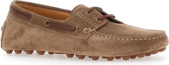 Tod's Mens Loafers Bubble Gommino Brown Suede Calfskin