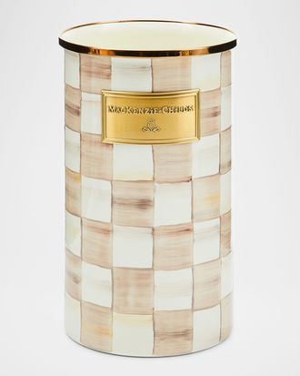 MacKenzie-Childs Mocha Check Utensil Holder