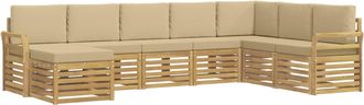 vidaXL Conjunto De Sof&aacute;s De Exterior 8 Uds. Y Beige Poli&eacute;ster Vidaxl