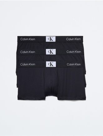 Calvin Klein Mens Calvin Klein 1996 3-Pack Micro Low Rise Trunk - Black - XL