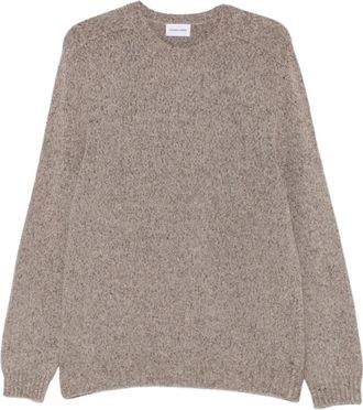 Scaglione Trui met ronde hals - Heren - Ronde hals truien - Beige - M - Leer - Truien & Vesten