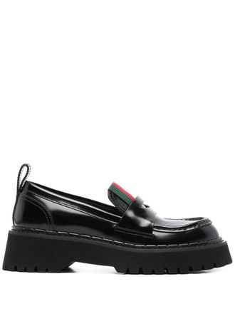 Gucci Loafers met Web-detail - Zwart