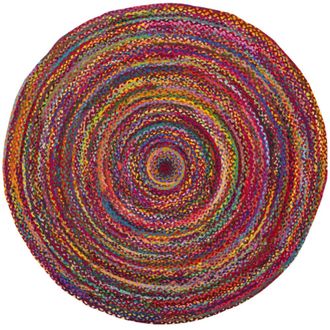 Safavieh Alfombra algod&oacute;n rojo/multicolore 152 x 152 cm