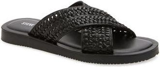 Steve Madden Boweri Woven Strap Slide Sandal in Black at Nordstrom Rack, Size 10.5