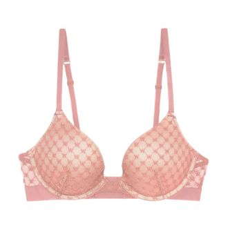 Wolford Roze Sheer Logo Push-Up Beha - Dames - BHs - Roze - 80C EU - Wol - Ondergoed