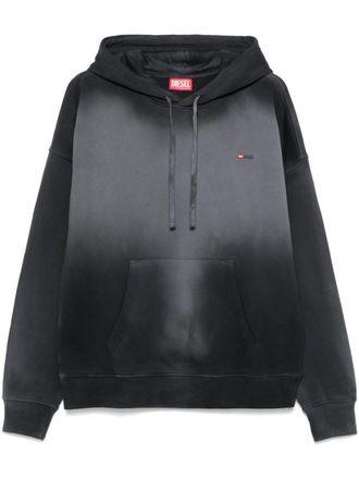 Diesel Black Logo Print Hoodie