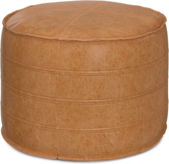 Simpli Home Brody Boho Round Pouf