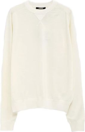 Jacquemus Trui met geborduurd detail en ronde hals - Wit