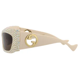 Gucci GG1412S30014422002 Crystal-Embellished Sunglasses - Beige