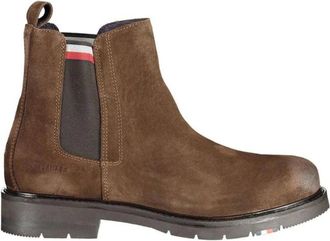 Tommy Hilfiger Schoenen, Heren, Bruin, 40 EU, Leer, Bruine Enkellaarzen met Zijelastiek