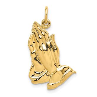 Diamond2Deal 10k Yellow Gold Praying Hands Pendant