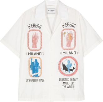 Iceberg Rome-print cotton shirt - men - Cotton - S - White
