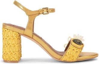 Kurt Geiger Kensington Embellished Raffia Sandal in Dark Yellow at Nordstrom, Size 7.5Us